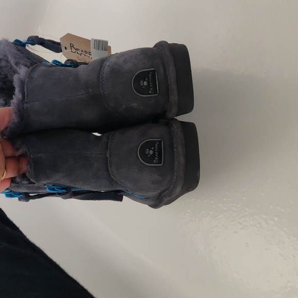 New! 1901Y Bearpaw Boots Girls Mimi Youths Suede Rubber Sole - Picture 5 of 12